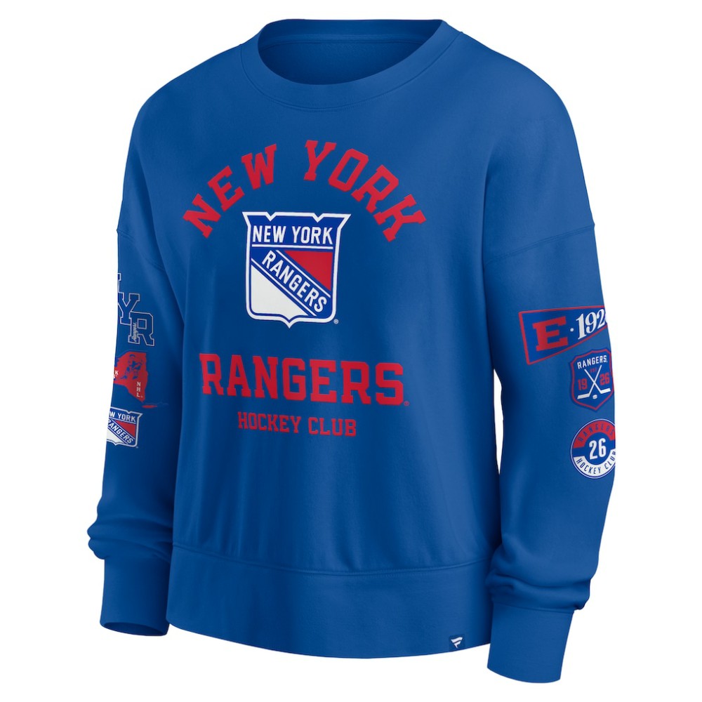 New York Rangers Fanatics Women's Go Team Pullover Sweatshirt - Blue Sweatshirts
