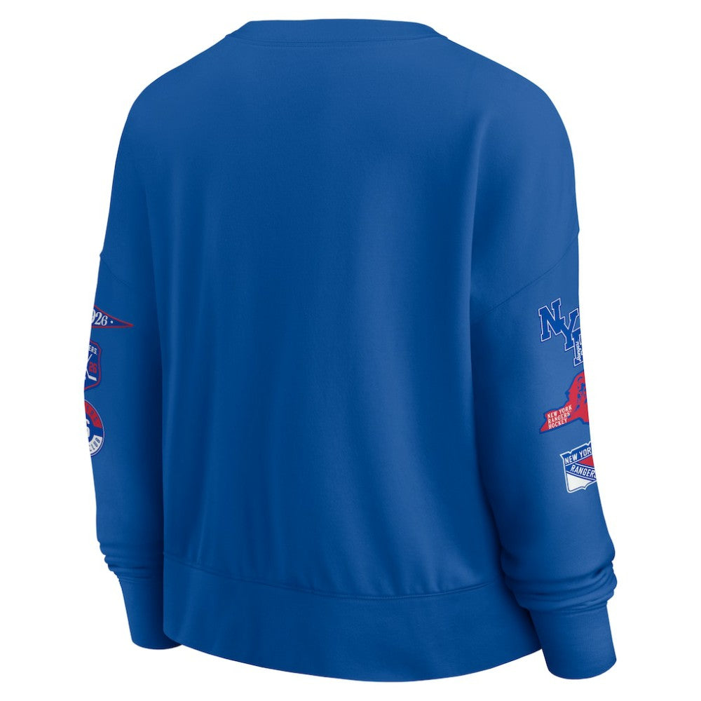 New York Rangers Fanatics Women's Go Team Pullover Sweatshirt - Blue Sweatshirts