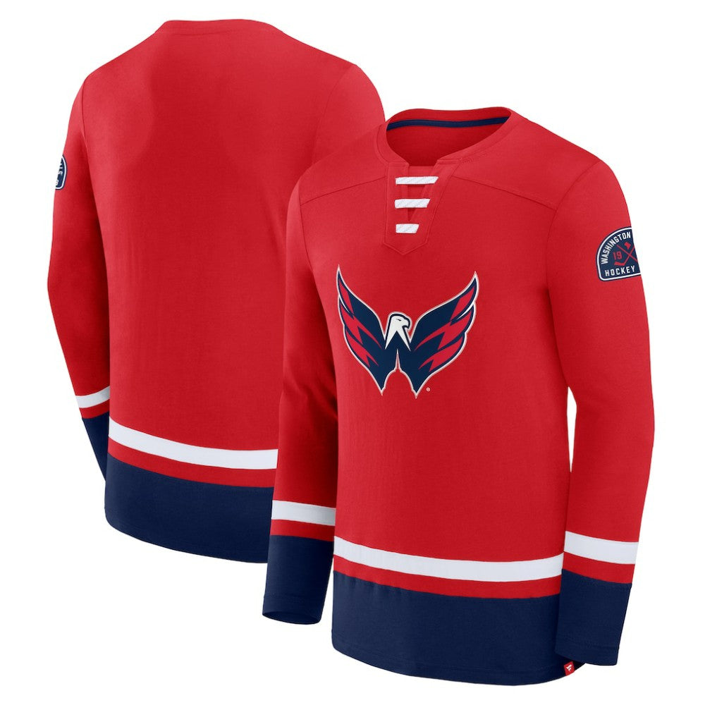 Washington Capitals Fanatics High Point Long Sleeve T-Shirt - Red T-shirts