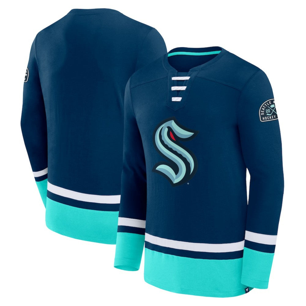 Seattle Kraken Fanatics High Point Long Sleeve T-Shirt - Deep Sea Blue T-shirts