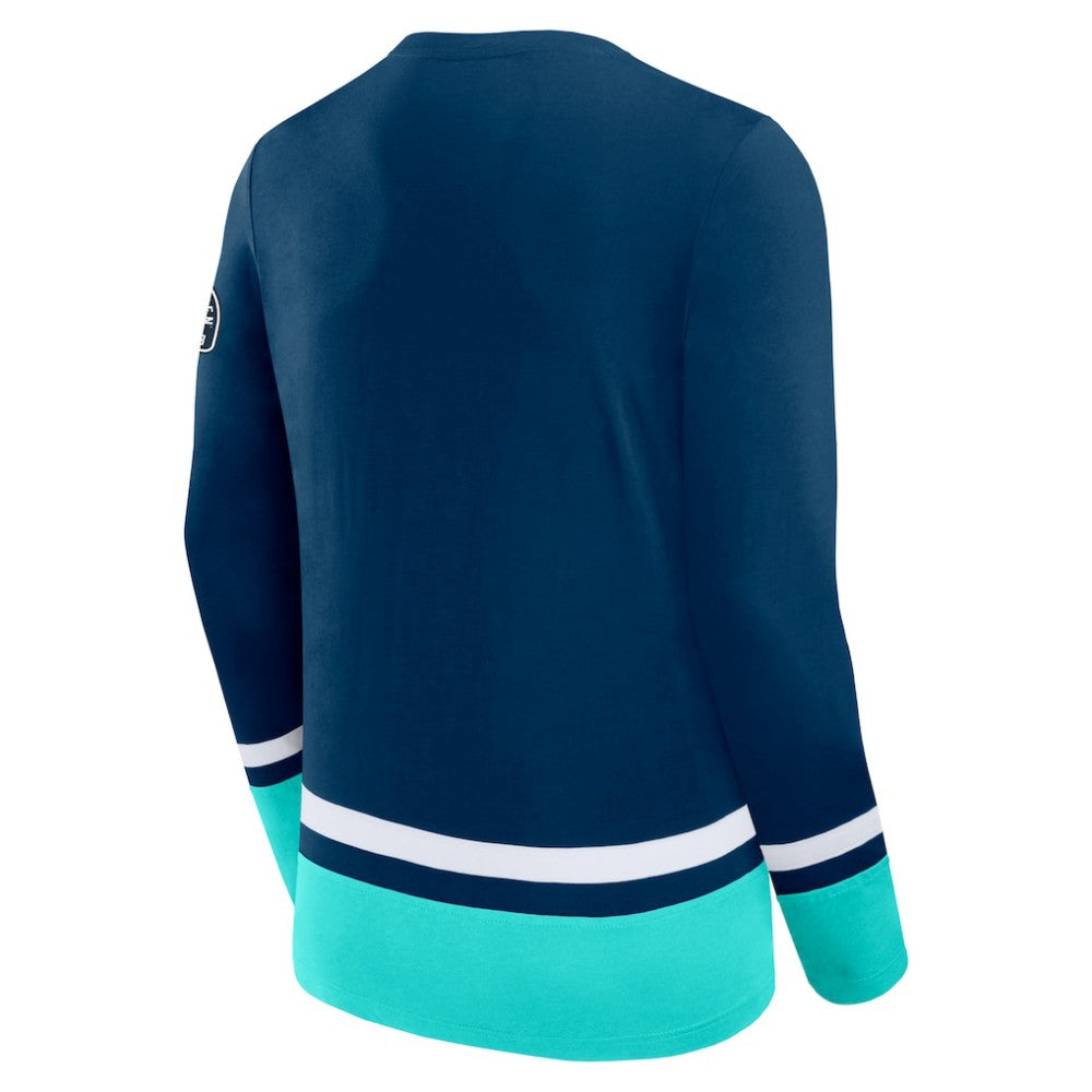 Seattle Kraken Fanatics High Point Long Sleeve T-Shirt - Deep Sea Blue T-shirts