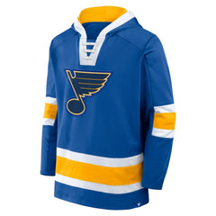 St. Louis Blues Fanatics Inside Line Fleece Pullover Hoodie- Blue Hoodies