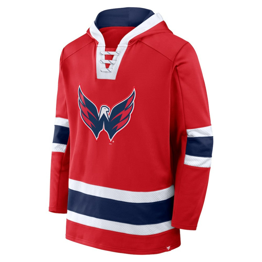 Washington Capitals Fanatics Inside Line Fleece Pullover Hoodie- Red Hoodies