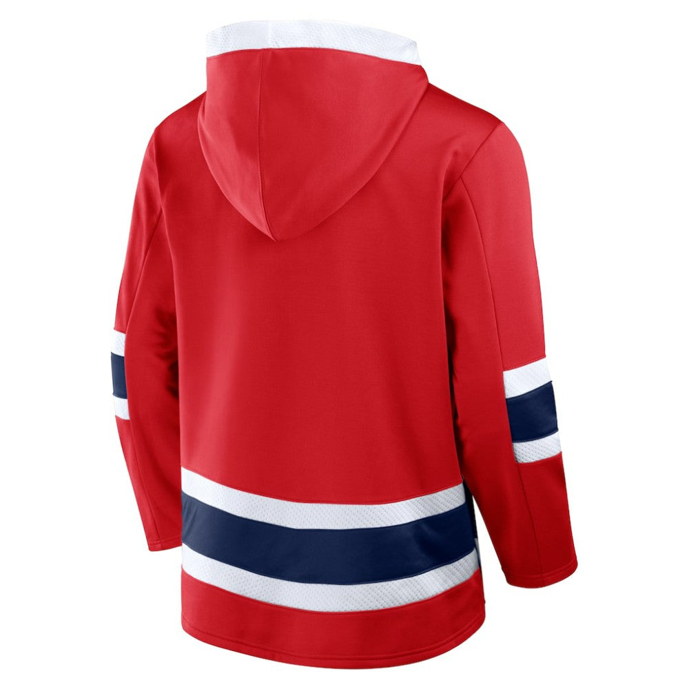 Washington Capitals Fanatics Inside Line Fleece Pullover Hoodie- Red Hoodies