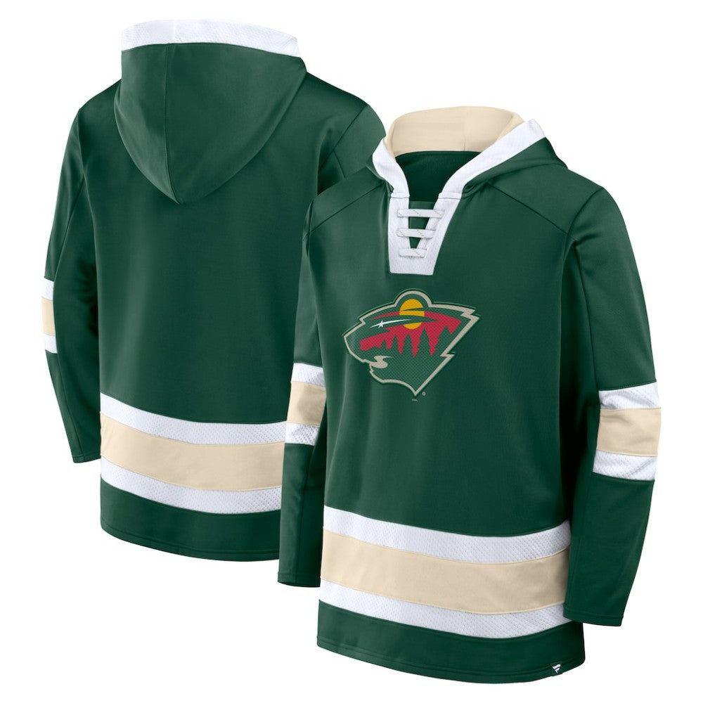 Minnesota Wild Fanatics Inside Line Fleece Pullover Hoodie- Green Hoodies