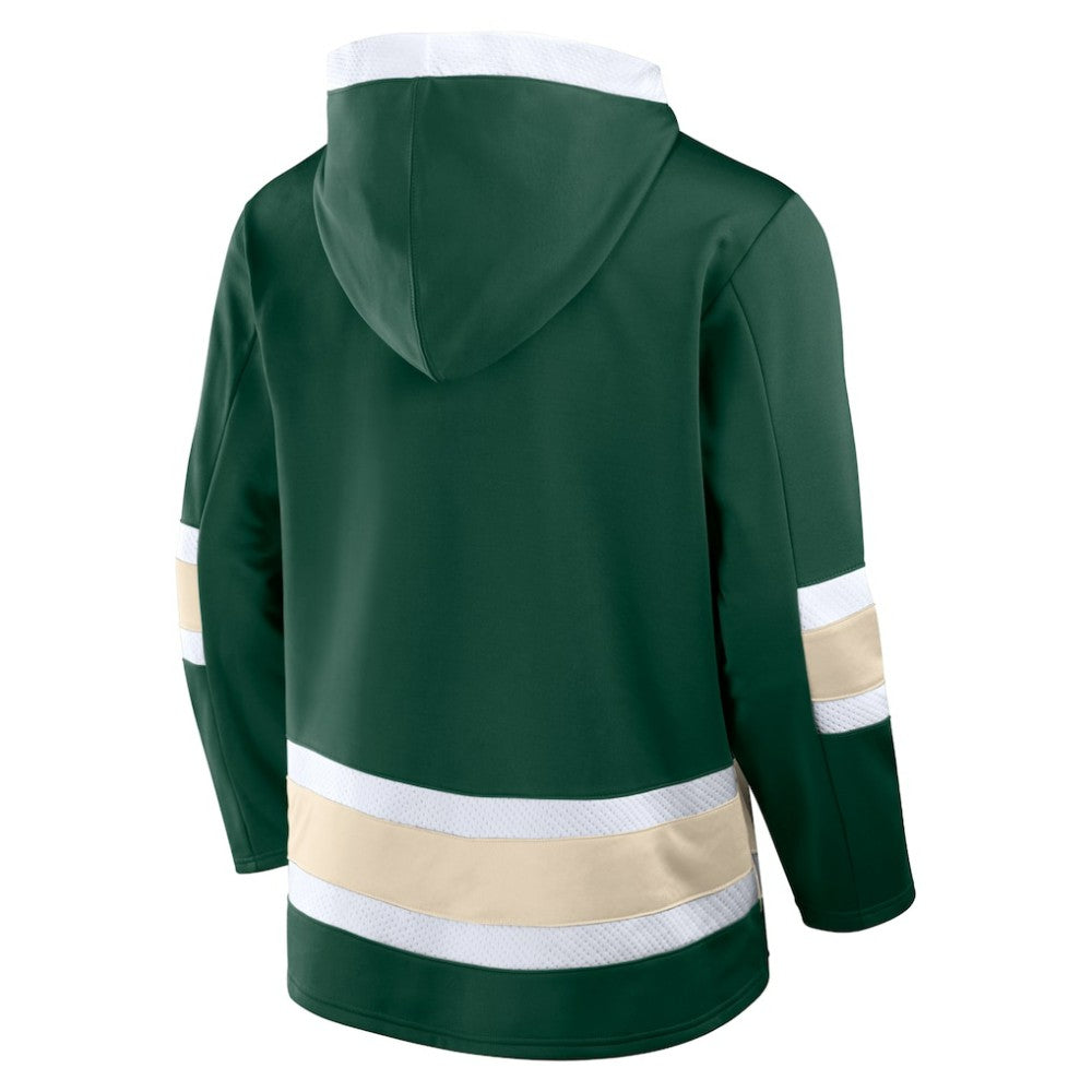 Minnesota Wild Fanatics Inside Line Fleece Pullover Hoodie- Green Hoodies