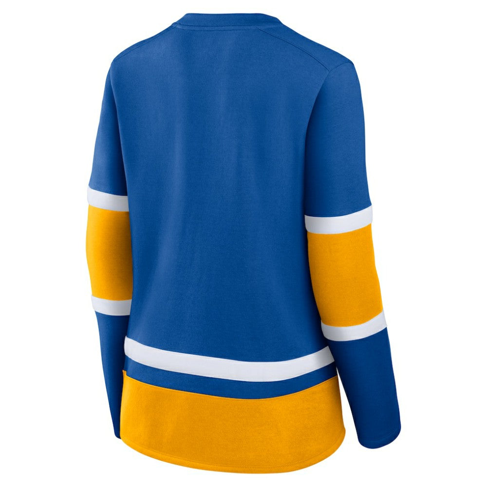 St. Louis Blues Fanatics Women's Prime Time Lace-Up Long Sleeve T-Shirt - Blue T-shirts