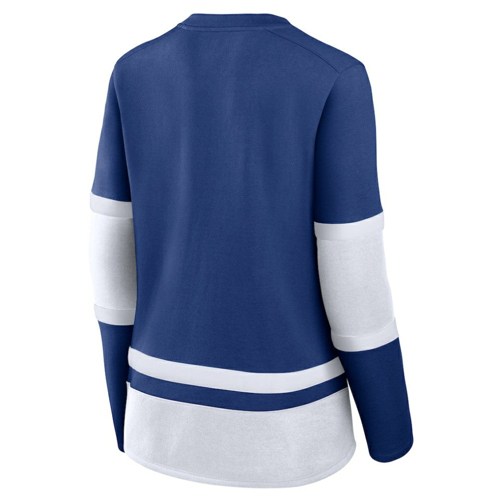 Tampa Bay Lightning Fanatics Women's Prime Time Lace-Up Long Sleeve T-Shirt - Blue T-shirts