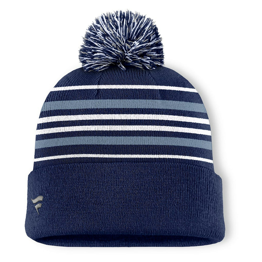 Dallas Cowboys Fundamental Striped Cuffed Knit Hat with Pom - Navy discount