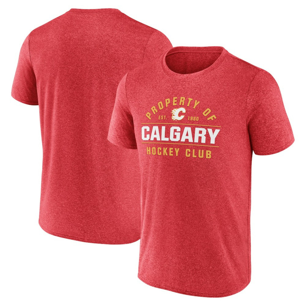 Calgary Flames Fanatics Property Of T-Shirt - Heather Red T-shirts