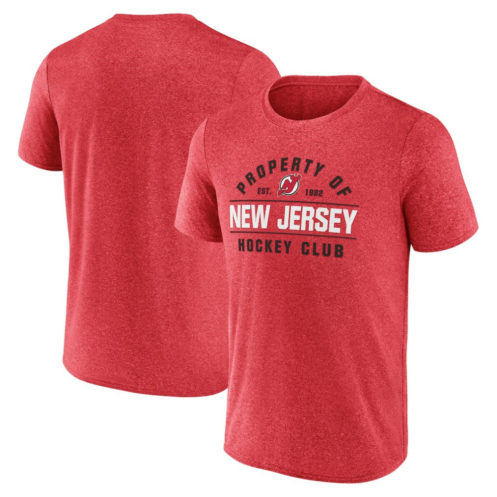 New Jersey Devils Fanatics Property Of T-Shirt - Heather Red T-shirts