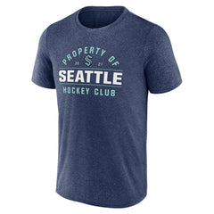 Seattle Kraken Fanatics Property Of T-Shirt - Heather Deep Sea Blue T-shirts