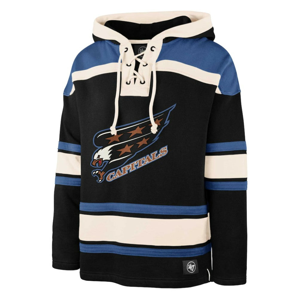 Alexander Ovechkin Washington Capitals '47 Player Name & Number Lacer Pullover Hoodie - Black Hoodies