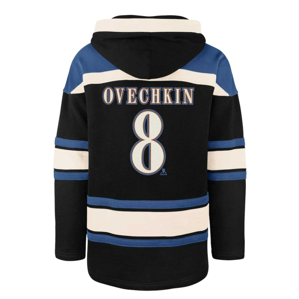 Alexander Ovechkin Washington Capitals '47 Player Name & Number Lacer Pullover Hoodie - Black Hoodies