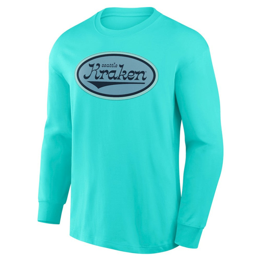 Seattle Kraken Fanatics Rewind Long Sleeve T-Shirt - Light Blue T-shirts