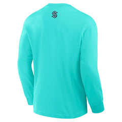 Seattle Kraken Fanatics Rewind Long Sleeve T-Shirt - Light Blue T-shirts