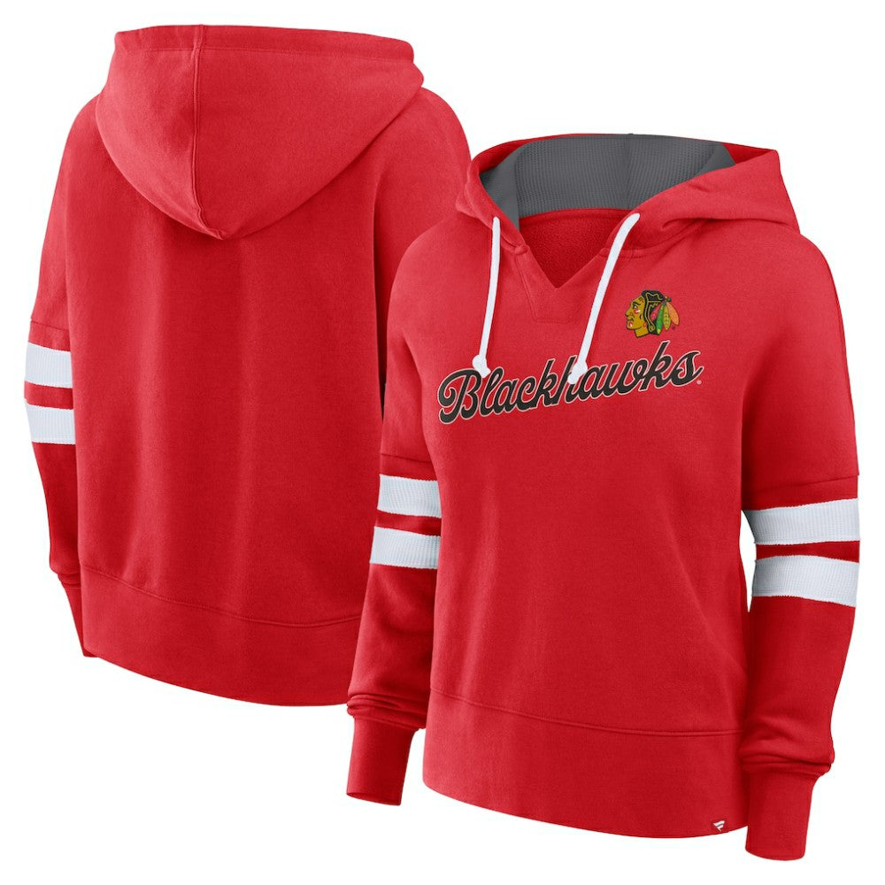 Chicago Blackhawks Fanatics Women's Oversized Seize Pullover Hoodie - Red Hoodies