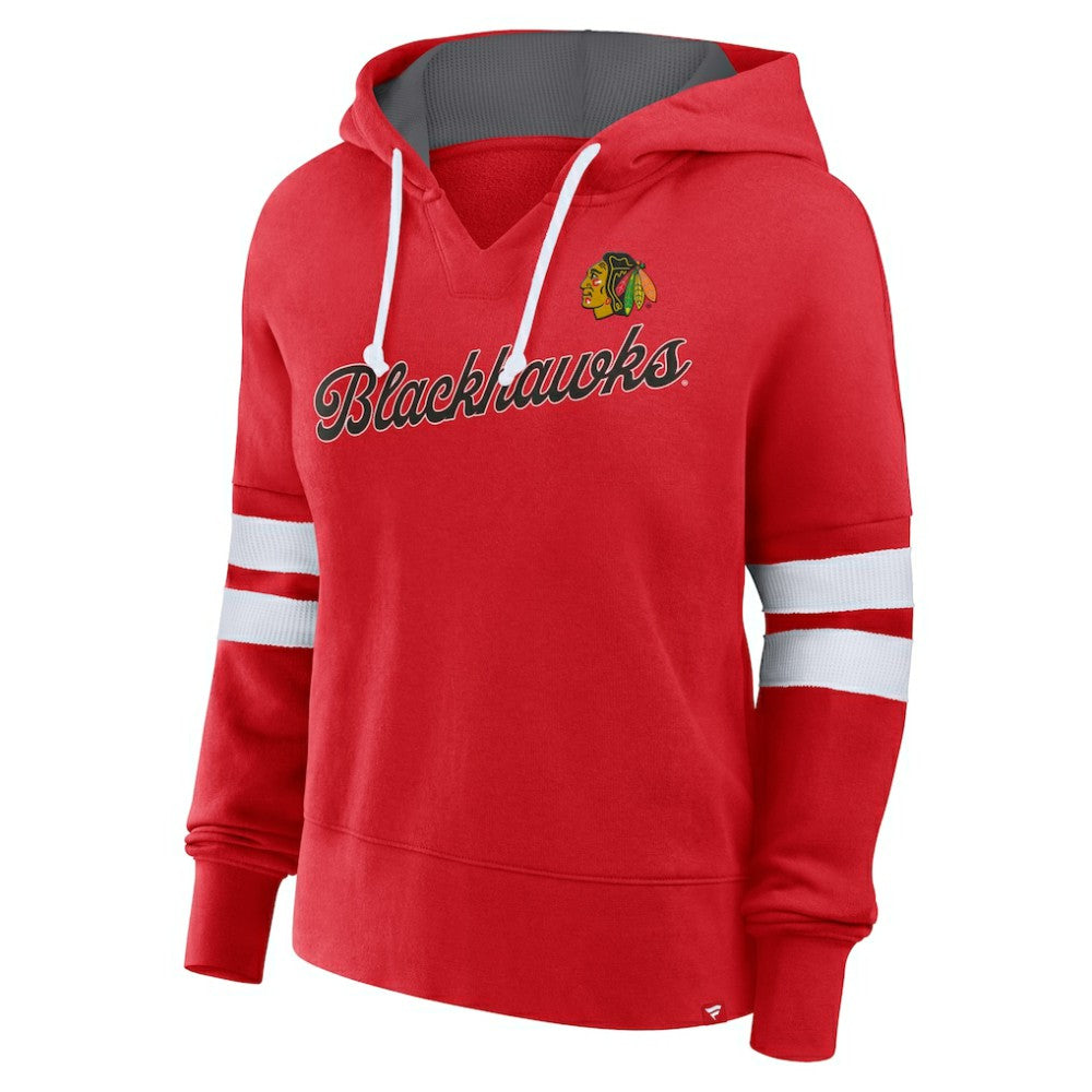 Chicago Blackhawks Fanatics Women's Oversized Seize Pullover Hoodie - Red Hoodies