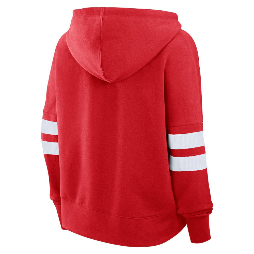 Chicago Blackhawks Fanatics Women's Oversized Seize Pullover Hoodie - Red Hoodies