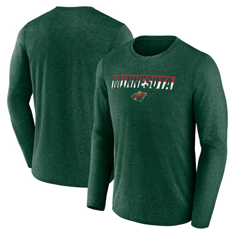 Minnesota Wild Fanatics Transition Long Sleeve T-Shirt - Heather Green T-shirts