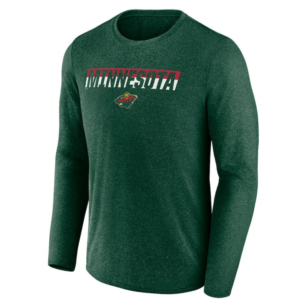 Minnesota Wild Fanatics Transition Long Sleeve T-Shirt - Heather Green T-shirts