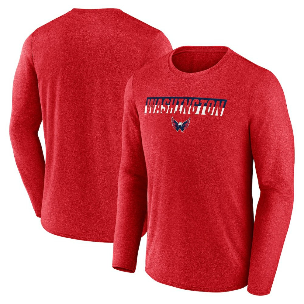 Washington Capitals Fanatics Transition Long Sleeve T-Shirt - Heather Red T-shirts