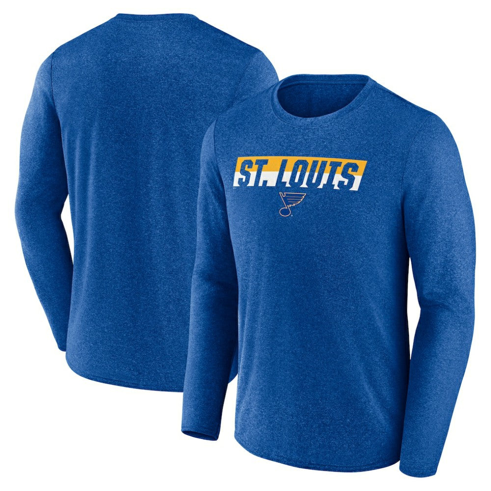 St. Louis Blues Fanatics Transition Long Sleeve T-Shirt - Heather Blue T-shirts