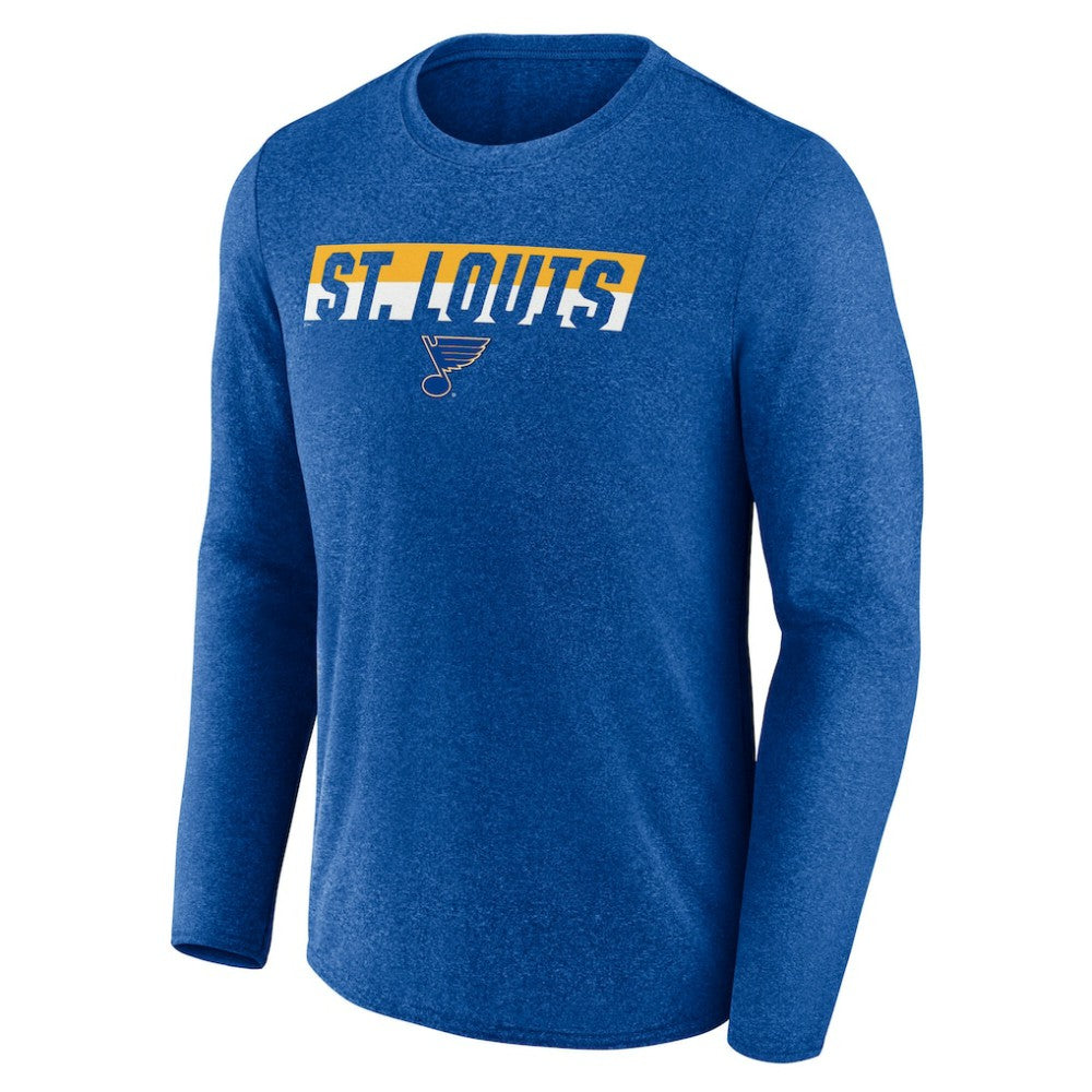 St. Louis Blues Fanatics Transition Long Sleeve T-Shirt - Heather Blue T-shirts