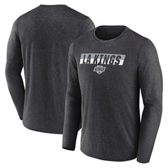Los Angeles Kings Fanatics Transition Long Sleeve T-Shirt - Heather Charcoal T-shirts
