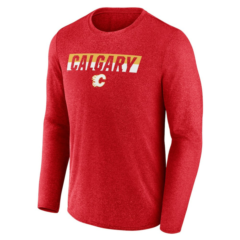 Calgary Flames Fanatics Transition Long Sleeve T-Shirt - Heather Red T-shirts