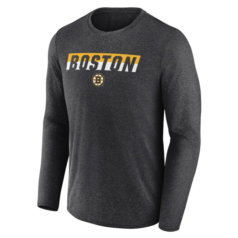 Boston Bruins Fanatics Transition Long Sleeve T-Shirt - Heather Charcoal T-shirts