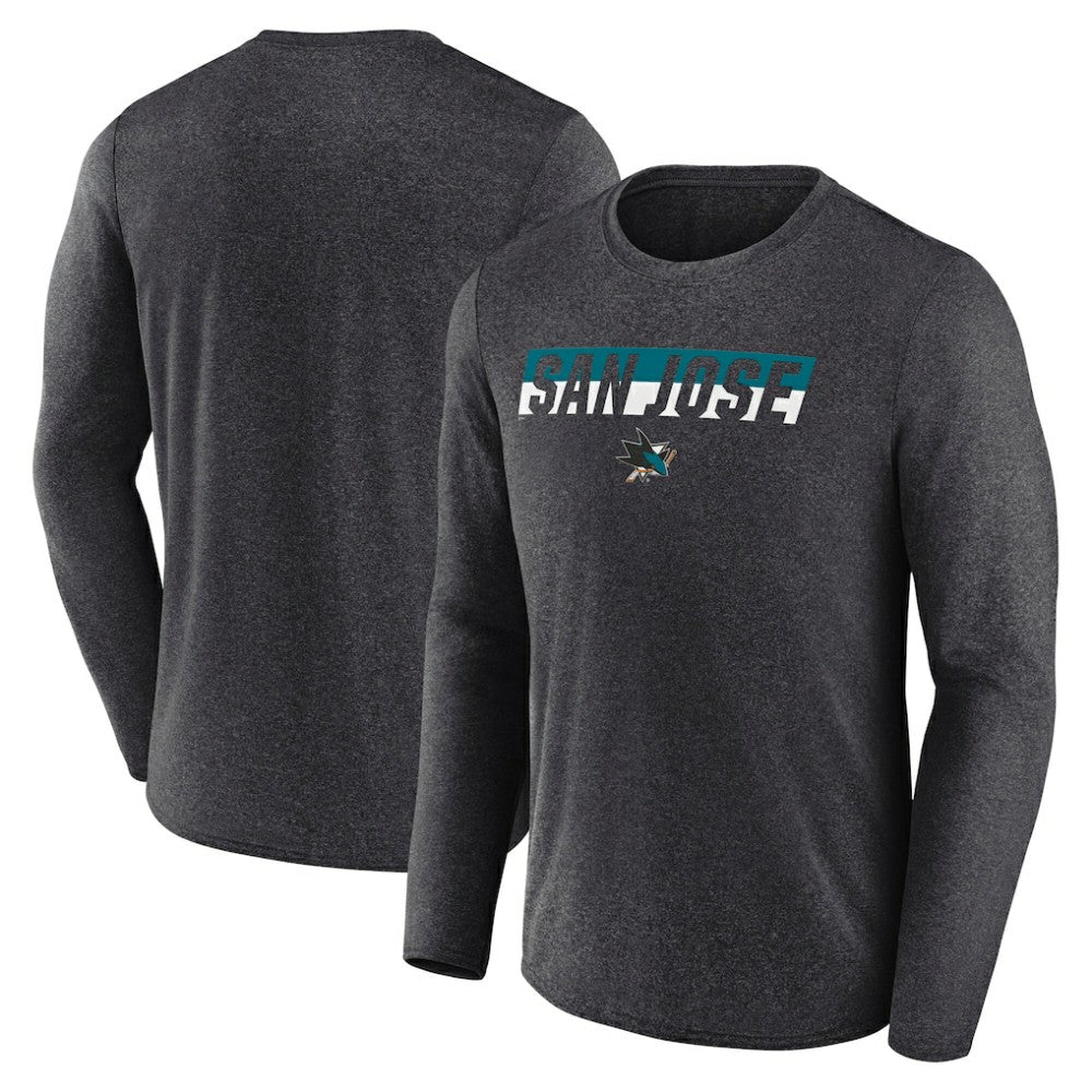 San Jose Sharks Fanatics Transition Long Sleeve T-Shirt - Heather Charcoal T-shirts