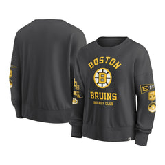 Boston Bruins Fanatics Women's Oversized Vintage Go Team Pullover Sweatshirt - Black Sweatshirts