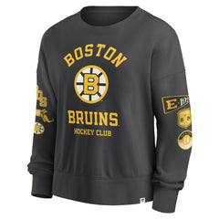 Boston Bruins Fanatics Women's Oversized Vintage Go Team Pullover Sweatshirt - Black Sweatshirts