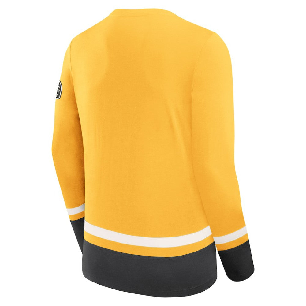 Boston Bruins Fanatics Vintage High Point Long Sleeve T-Shirt - Gold T-shirts