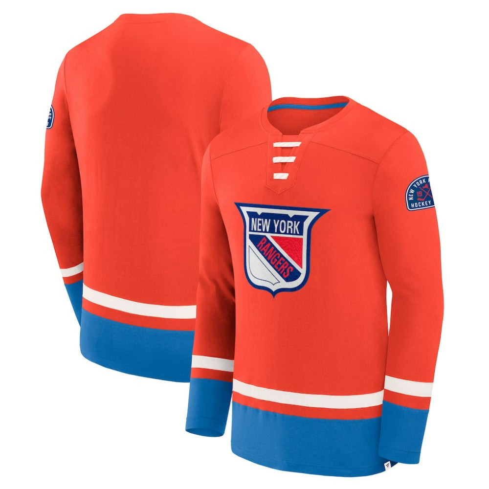New York Rangers Fanatics Vintage High Point Long Sleeve T-Shirt - Blue T-shirts