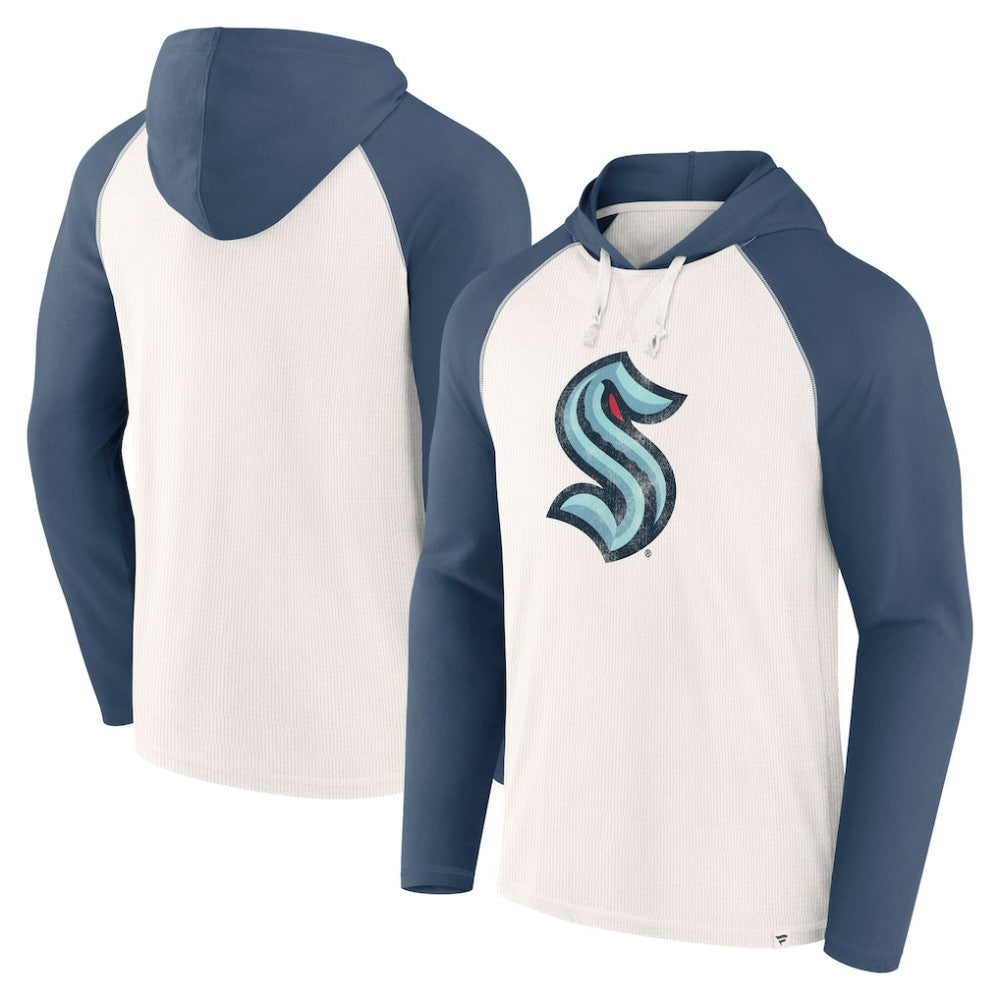Seattle Kraken Fanatics Vintage Winger Pullover Hoodie - White Hoodies