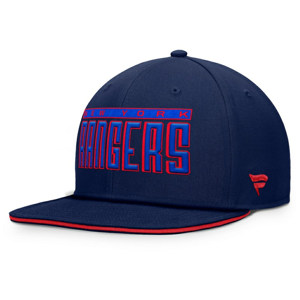 New York Rangers Fanatics Fundamental Gino Stack Snapback Hat - Blue Hats