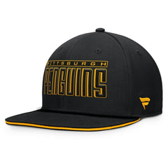 Pittsburgh Penguins Fanatics Fundamental Gino Stack Snapback Hat - Black Hats
