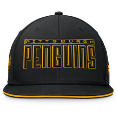 Pittsburgh Penguins Fanatics Fundamental Gino Stack Snapback Hat - Black Hats
