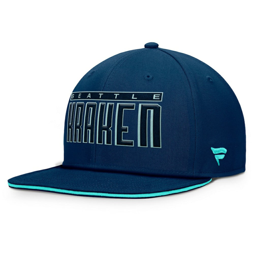 Seattle Kraken Fanatics Fundamental Gino Stack Snapback Hat - Navy Hats