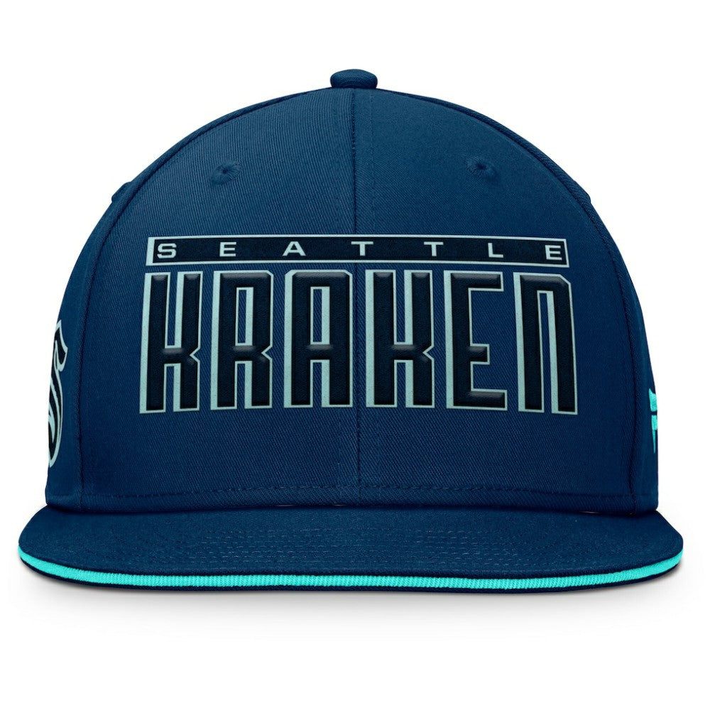 Seattle Kraken Fanatics Fundamental Gino Stack Snapback Hat - Navy Hats