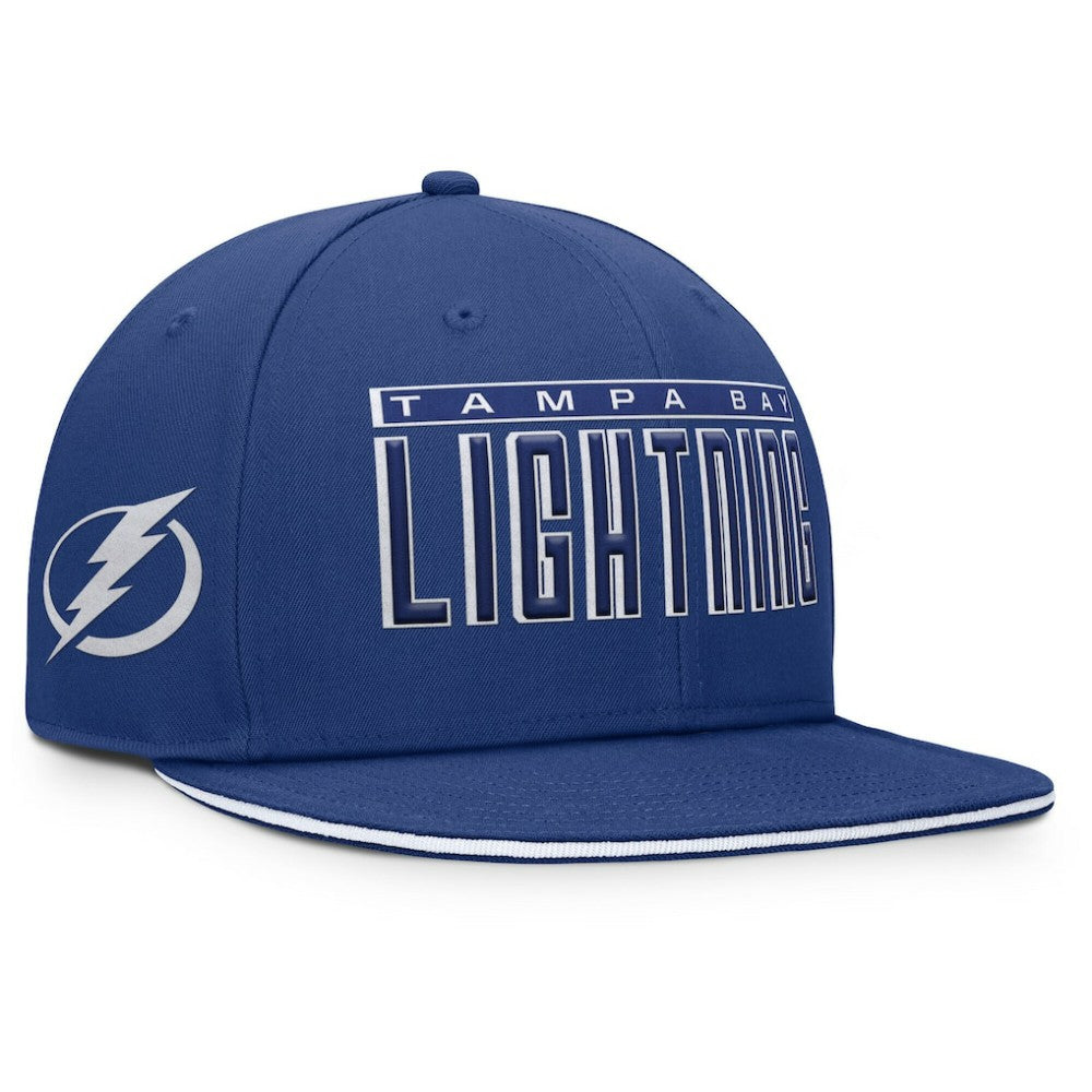 Tampa Bay Lightning Fanatics Fundamental Gino Stack Snapback Hat - Blue Hats