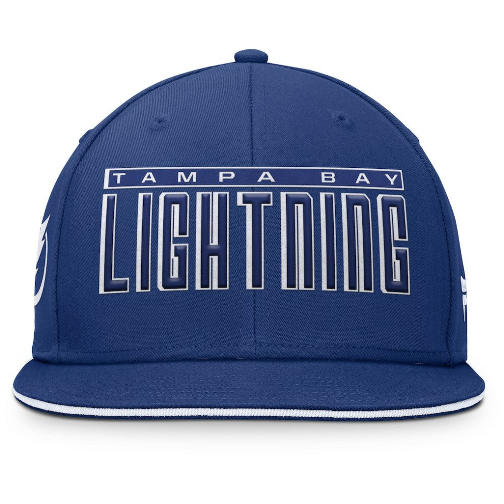 Tampa Bay Lightning Fanatics Fundamental Gino Stack Snapback Hat - Blue Hats