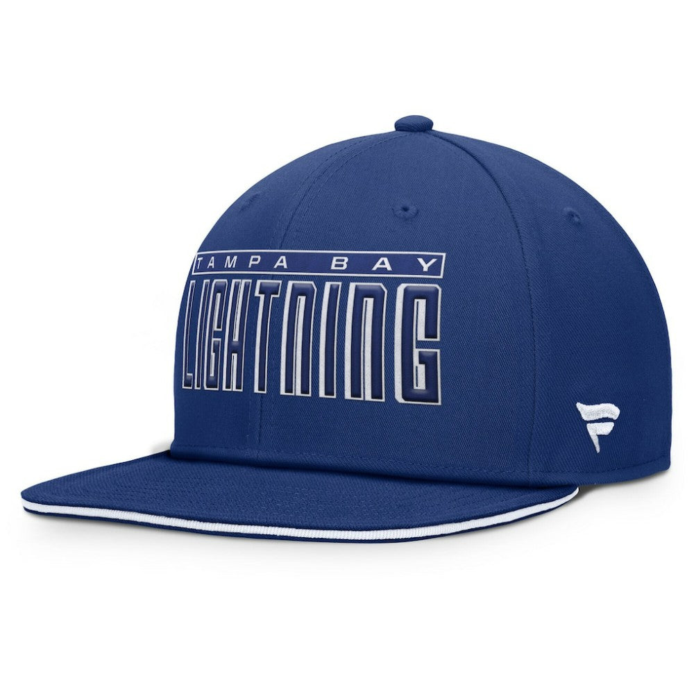 Tampa Bay Lightning Fanatics Fundamental Gino Stack Snapback Hat - Blue Hats