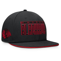 Chicago Blackhawks Fanatics Fundamental Gino Stack Snapback Hat - Black Hats