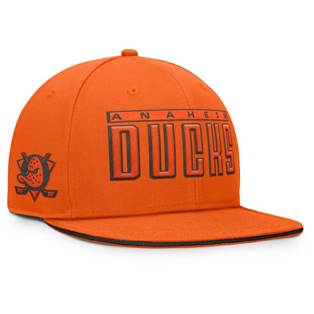 Anaheim Ducks Fanatics Fundamental Gino Stack Snapback Hat - Black Hats