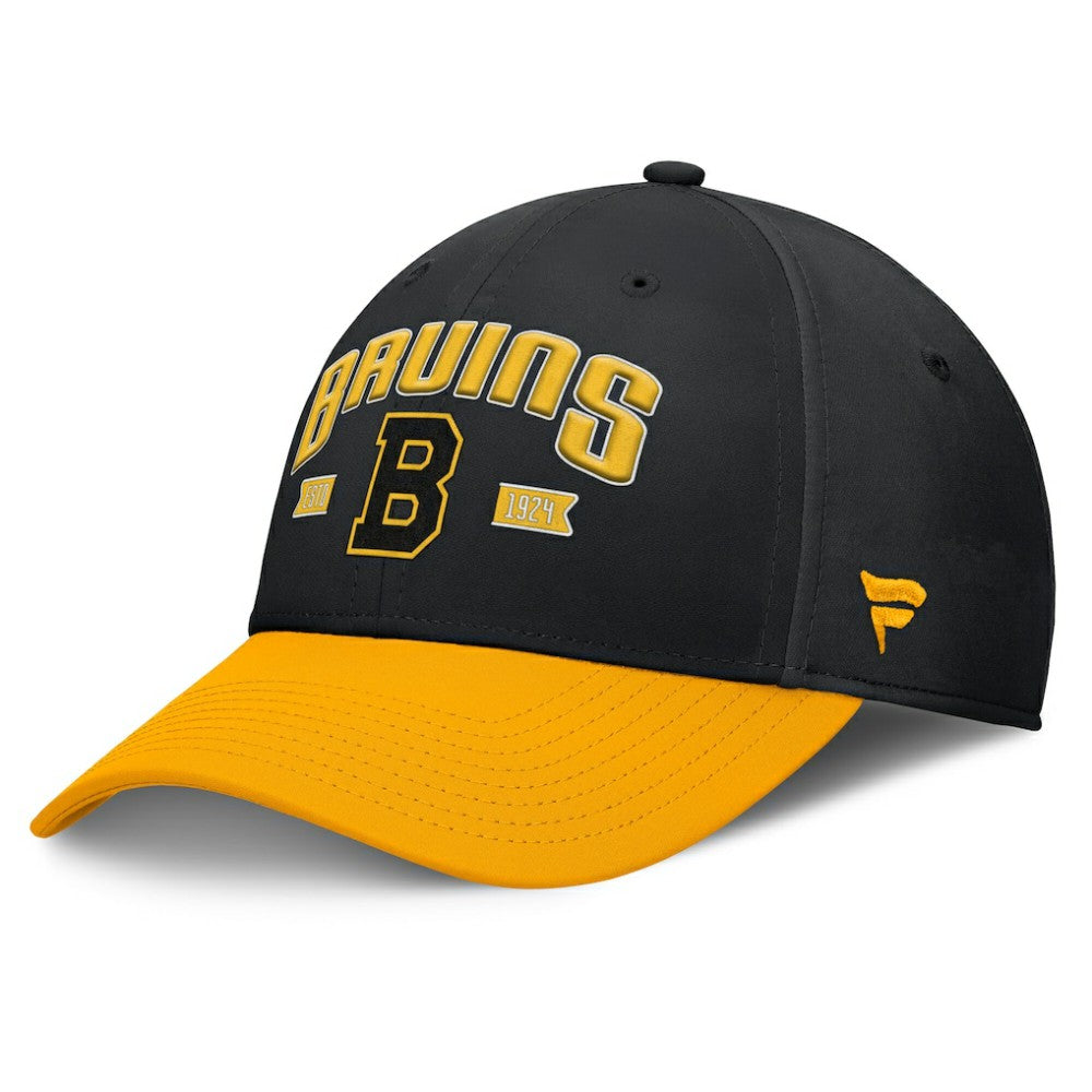 Boston Bruins Fanatics Heritage Captain Flex Hat - Black/Gold Hats