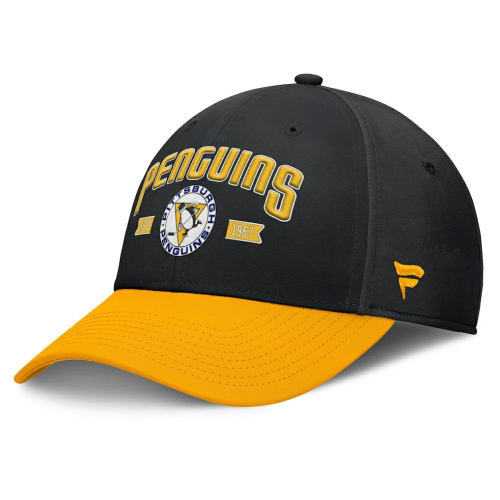 Pittsburgh Penguins Fanatics Heritage Captain Flex Hat - Black/Gold Hats
