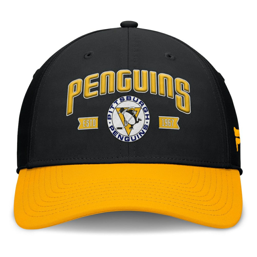 Pittsburgh Penguins Fanatics Heritage Captain Flex Hat - Black/Gold Hats